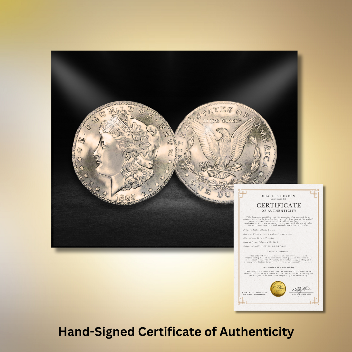 1889-CC Morgan Silver Dollar Fine Art Print (Hand-Signed by Artist)