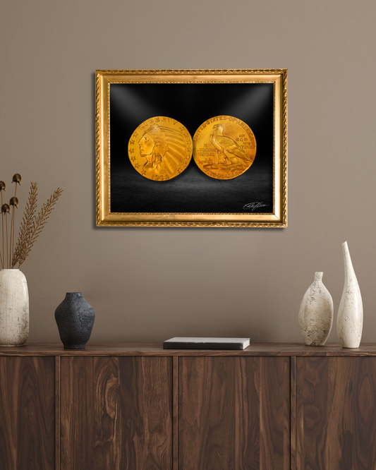 1909 $5 Indian Head Half Eagle Fine Art Print