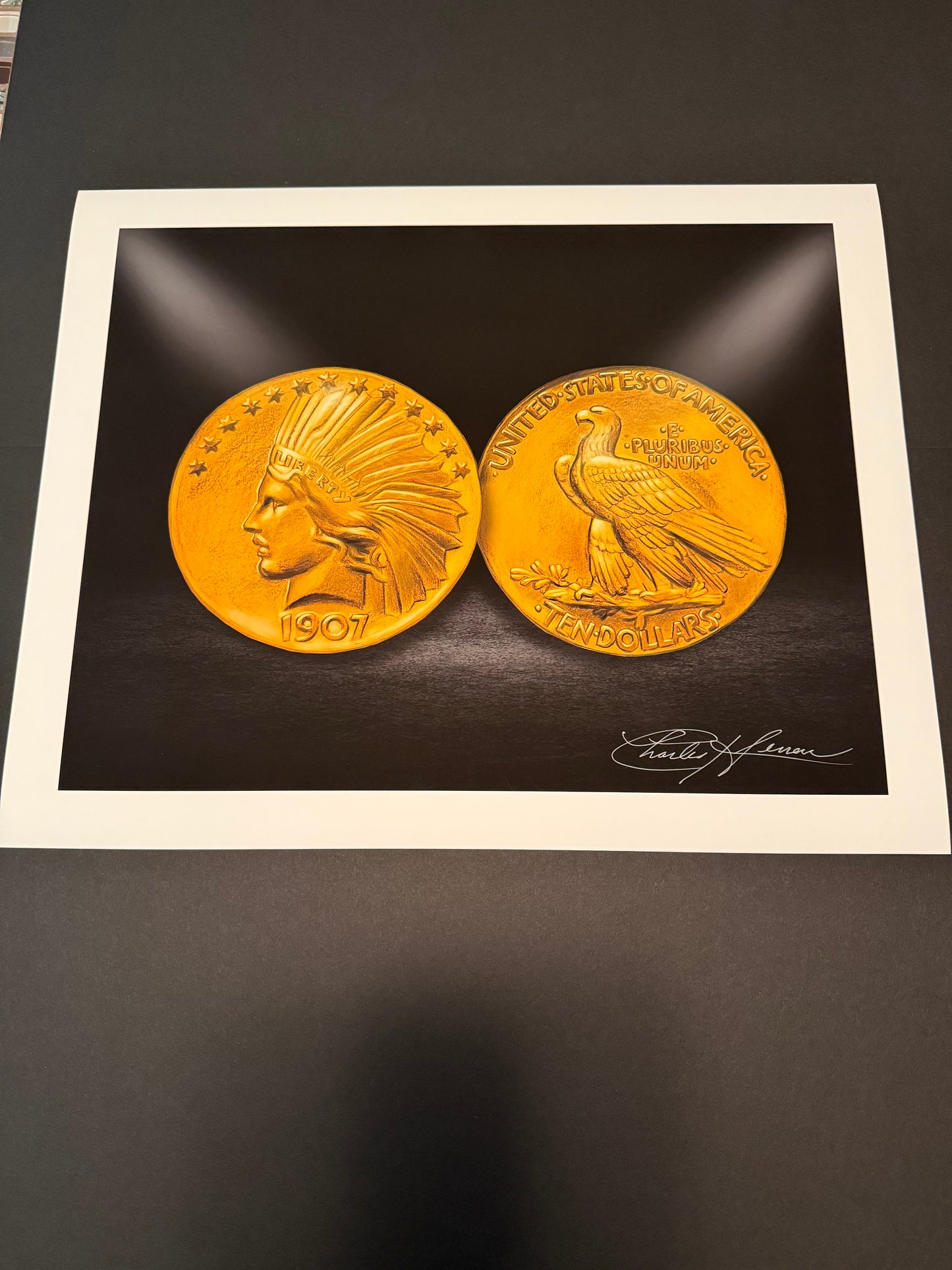 1907 $10 Indian Head Eagle Fine Art Print (Hand-Signed by Artist)