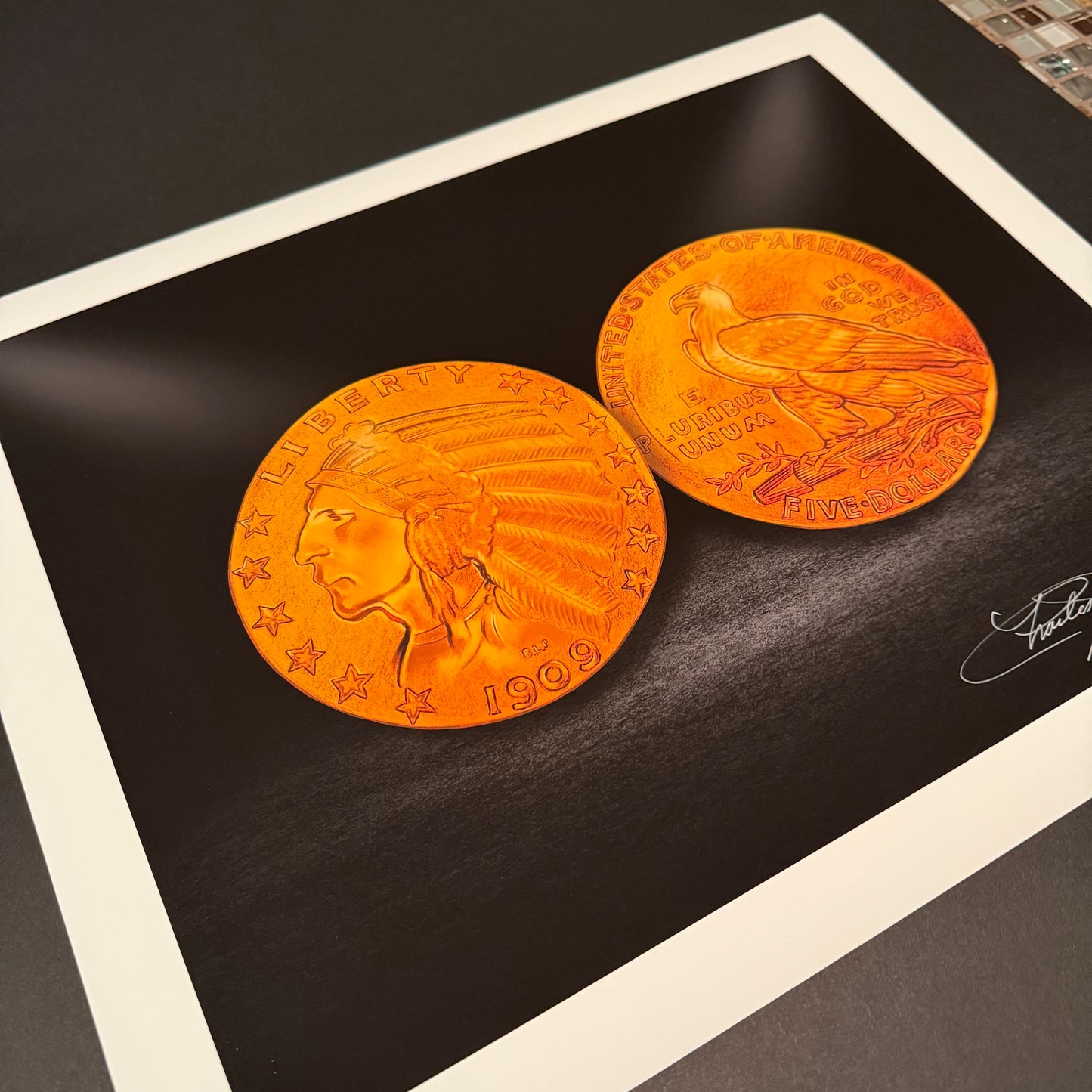 1909 $5 Indian Head Half Eagle Fine Art Print