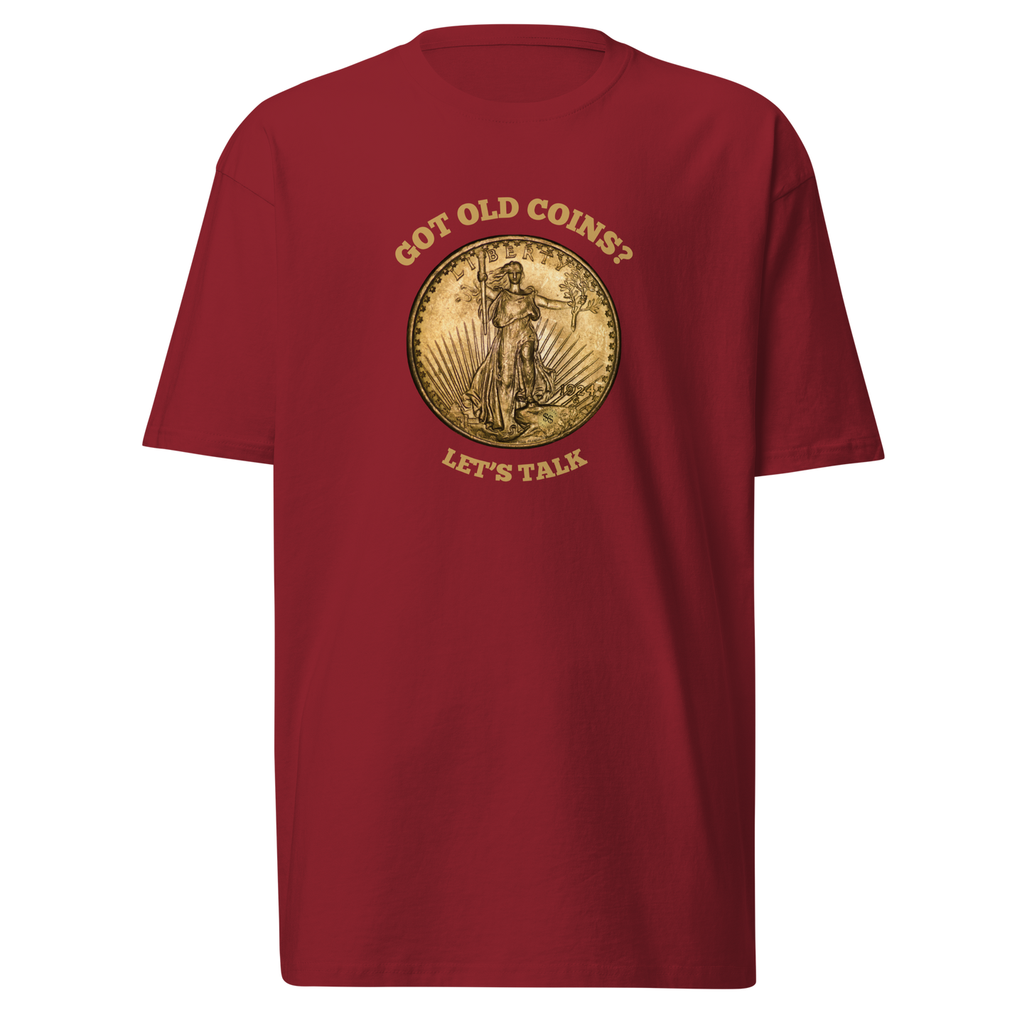 St. Gaudens Double Eagle - Got Old Coins - Men’s Premium T-Shirt (Front & Back)