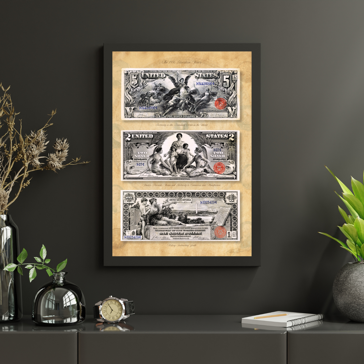 The 1896 U.S. Educational Series Silver Certificate Art Print (Hand-Signed by Artist)