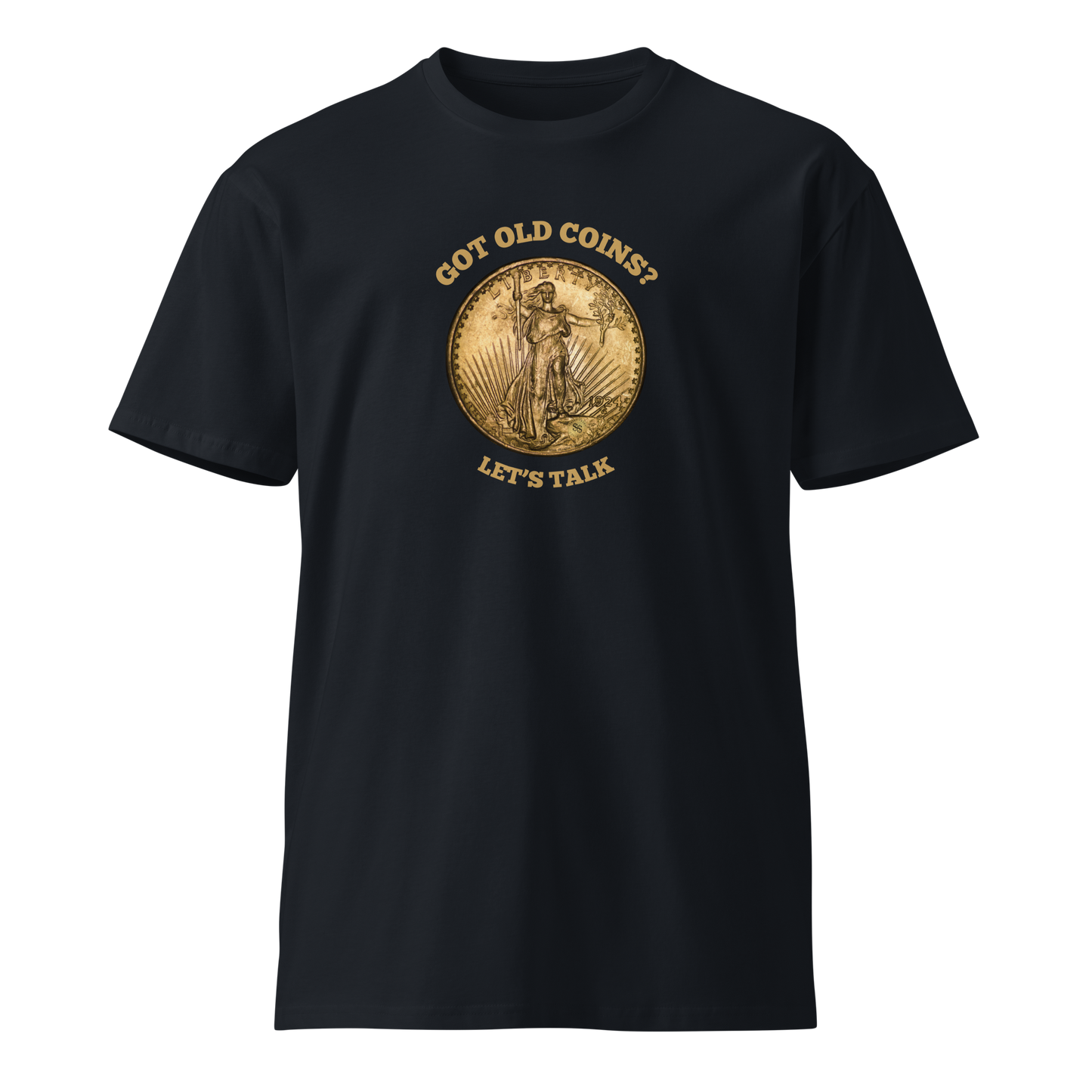 St. Gaudens Double Eagle - Got Old Coins - Women’s Premium T-Shirt (Front & Back)